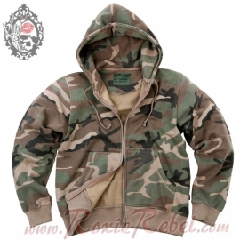 Kosumo - Hoodie with Zipper - Woodland Camouflage