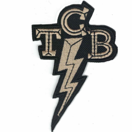 golden PATCH - Lightning bolt  TCB - TAKING CARE of BUSINESS