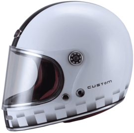 Barock - Retro Racer Full Face Helmet - White Custom - ECE22.05