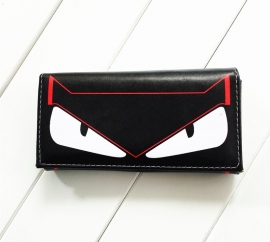 Wallet - Trifold - Black - Cartoon Face