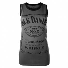 Jack Daniel's - Tank Top / Racer Top - Original Big Classic Logo - Charcoal