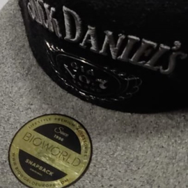 Jack Daniel's - DARK  GREY Washed Snapback Cap - Adjustable  - Dusty Look - Silver Lettres - Tweed Look