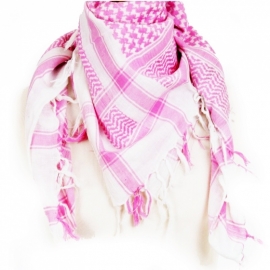 PLO Scarf -  Arafat Shawl - Pink & White