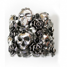 Big bracelet with Skulls & Roses