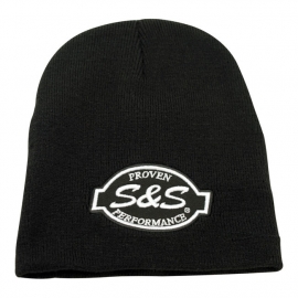 S&S Proven Performance - Black Beanie with Black/White Logo