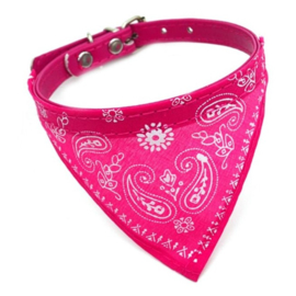 Pet Collar - Bandana - Pink / Fuchsia Paisley