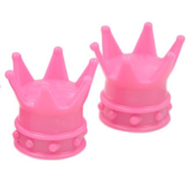 Valve Caps - Pink Crowns