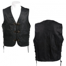 Extreme - Leather Vest with Hooks and Side Laces