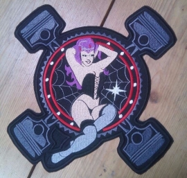 000 - BACKPATCH - Pin Up Pistons (purple hair)