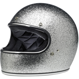 BILTWELL GRINGO HELMET BRITE SILVER MF - ECE - XS ONLY