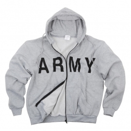 Track Jacket ARMY - Hoodie with Zipper - Grey