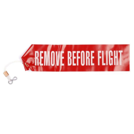 Big Keychain - Ribbon - Red & White - REMOVE BEFORE FLIGHT