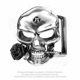 Alchemy England - BELT BUCKLE - The Alchemist - Skull with Black Rose