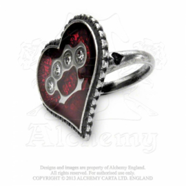 Alchemy England - RING - UL13 - TOUGH LOVE - Heart with Knuckle Duster