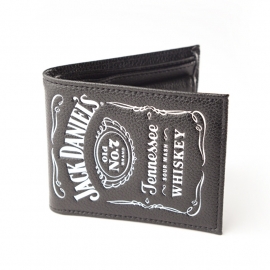Jack Daniel's - Bifold Wallet - Black Leather - Original Big Classic Logo