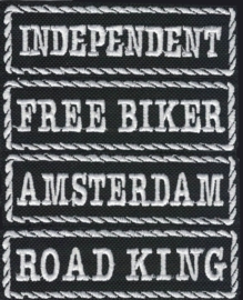 297 - White PATCH - Flash / Stick with rope design - AMSTERDAM