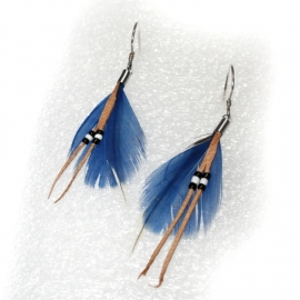 Blue Feather earrings