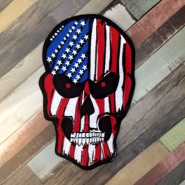 000 - BACKPATCH - American Skull - Stars and stripes - America - USA