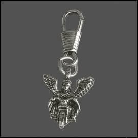 Zipper Pull - Guardian Angel on Motorcyle
