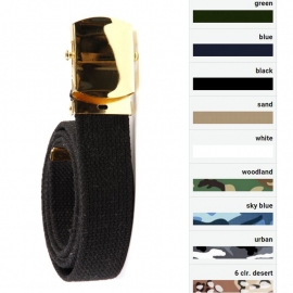 Web Belt with Golden Buckle - Nine Colours
