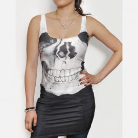 WildCat - Skull GirlTop (black/white/grey)