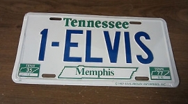 License Metal Plate / Tin Sign -  3D - Elvis - Tennessee Memphis