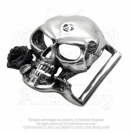 Alchemy England - BELT BUCKLE - The Alchemist - Skull with Black Rose