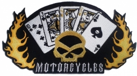 020 - medium PATCH - Motorcycles, Cards & Flames