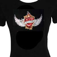 King Kerosin - T-Shirt - Flamed Heart with Wings - LARGE