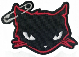 091 - PATCH - Red Pussycat with Silver Piercing