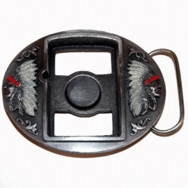 Zippo Holder BUCKLE - Indian Faces