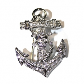 Anchor and Skull Brooch