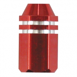 TrikTopz - Valve Caps - Red Alloy Twotone Hex Straight