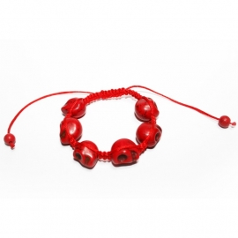 Red bracelet with Skullies