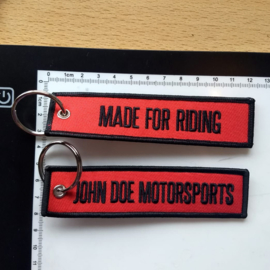 Embroided Keychain - Red  & Black - JOHN DOE MOTORSPORTS - MADE FOR RIDING