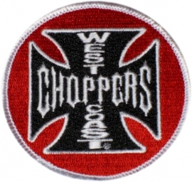 140 - PATCH - West Coast Choppers Black/Red (round)