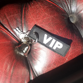 Embroided Keychain - Black & White - VIP - V.I.P.