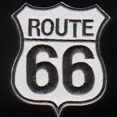 219 - PATCH - White & Black - Shield ROUTE 66