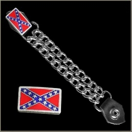 Vest Extender - Double Chain - Rebel Flag