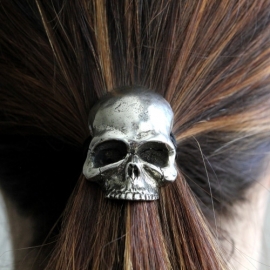 Metal Skull (Silver, Gold or Black) - Elastic Hair Band