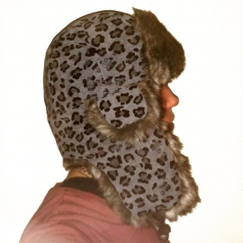 grey Leopard Trapper Hat