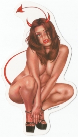 Nude Satanic Pin Up  - DECAL - STICKER