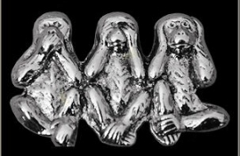 P131 - Large PIN - No Evil Monkees - Speak No Evil, See No Evil , Hear No Evil