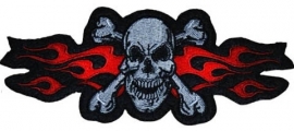 017 - PATCH - Skull with RED Flames