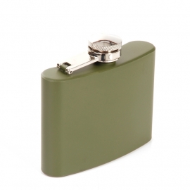 FLASK - Clean / No Logo - Olive Green - Stainless Steel - 4oz / approx. 118ml