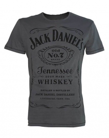 Jack Daniel's - T-Shirt - Grey -  Original Big Classic Logo
