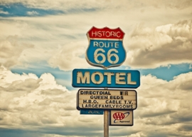 White Route 66 BUCKLE [B122]
