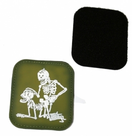 148 - VELCRO/PVC PATCH - OLIVE GREEN - Skeletons in Doggy-Style