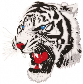 000 - BACKPATCH - White Tiger Head