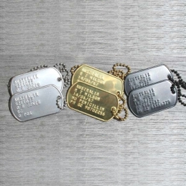 Dogtags / Dog Tag [silver - gold - black] - custom text & chain included